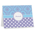 Purple Damask & Dots Note cards (Personalized)
