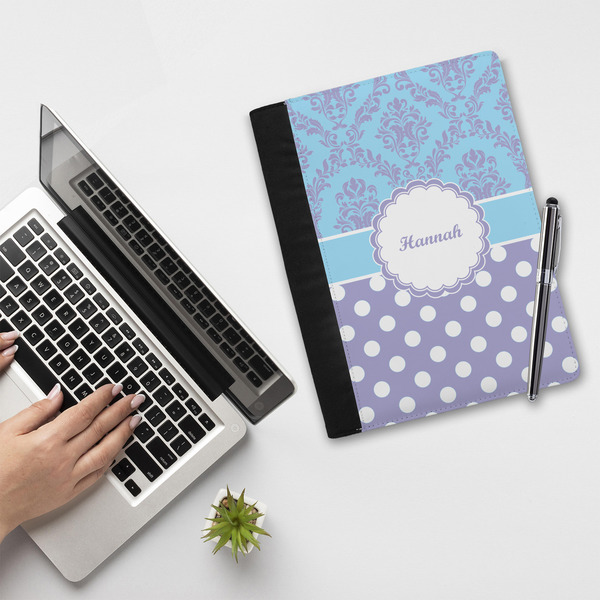 Purple Damask & Dots Notebook Padfolio - LIFESTYLE (large)