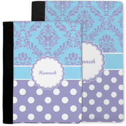 Purple Damask & Dots Notebook Padfolio w/ Name or Text