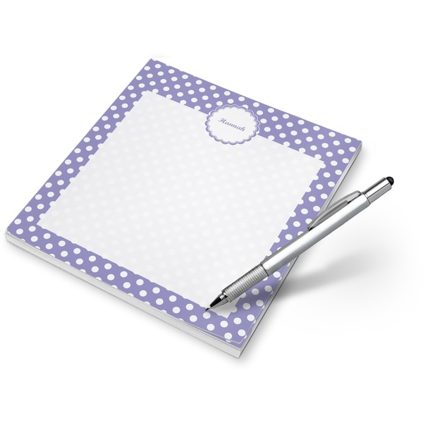 Custom Purple Damask & Dots Notepad (Personalized)