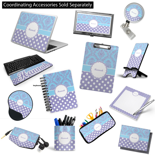 Purple Damask & Dots Office & Desk Accessories
