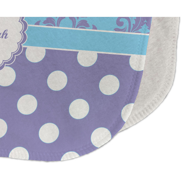 Purple Damask & Dots Old Burp Detail