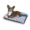 Purple Damask & Dots Outdoor Dog Beds - Medium - IN CONTEXT
