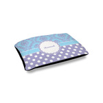 Purple Damask & Dots Outdoor Dog Bed - Small (Personalized)