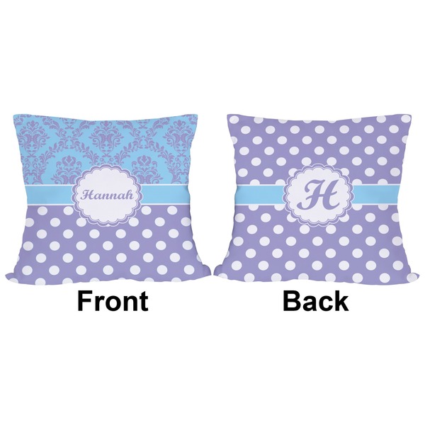 Purple Damask & Dots Outdoor Pillow - 18x18
