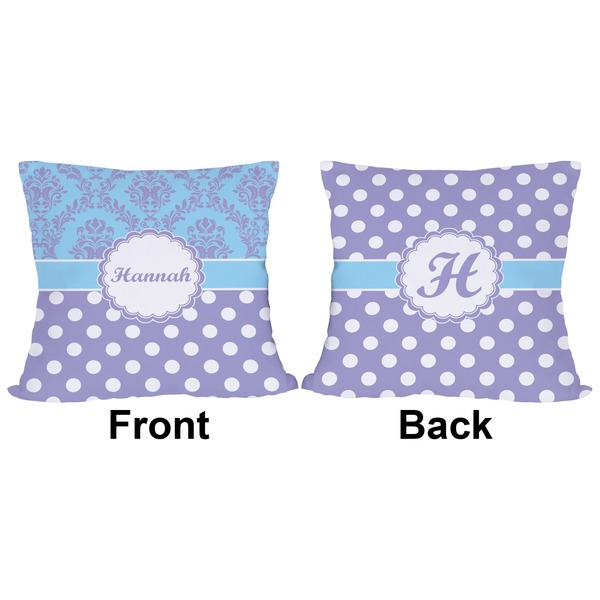 Purple Damask & Dots Outdoor Pillow - 20x20