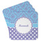 Purple Damask & Dots Paper Coasters - Front/Main