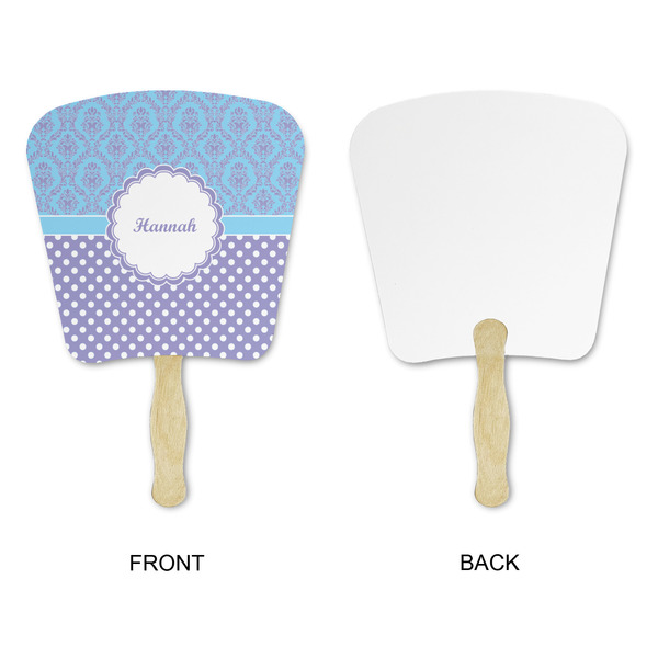 Purple Damask & Dots Paper Fans - Approval