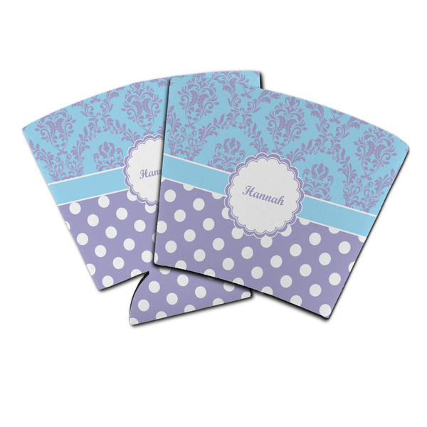 Custom Purple Damask & Dots Party Cup Sleeve (Personalized)