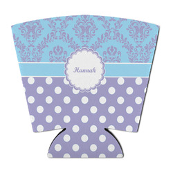 Purple Damask & Dots Party Cup Sleeve - with Bottom (Personalized)