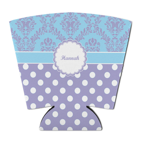 Custom Purple Damask & Dots Party Cup Sleeve - with Bottom (Personalized)