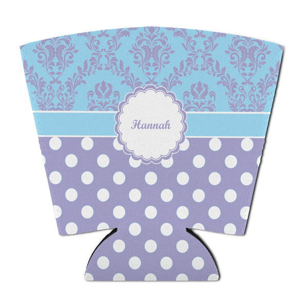 Purple Damask & Dots Party Cup Sleeves - with bottom - FRONT