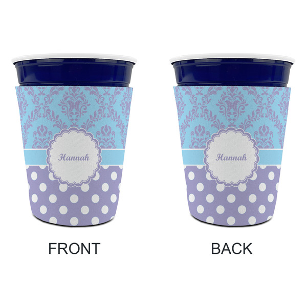Purple Damask & Dots Party Cup Sleeves - without bottom - Approval