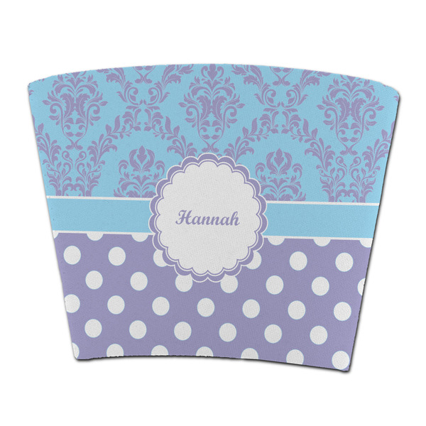 Custom Purple Damask & Dots Party Cup Sleeve - without bottom (Personalized)