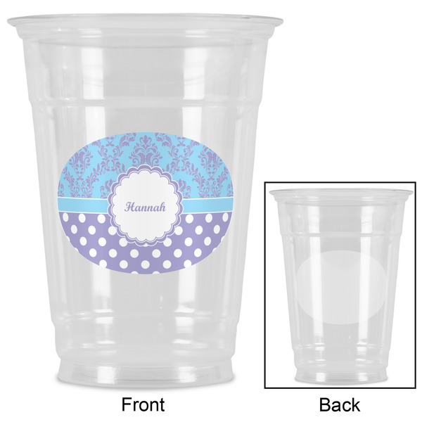 Purple Damask & Dots Party Cups - 16oz - Approval