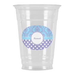 Purple Damask & Dots Party Cups - 16oz (Personalized)