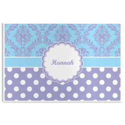Purple Damask & Dots Disposable Paper Placemats (Personalized)
