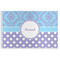 Purple Damask & Dots Disposable Paper Placemat - Front View