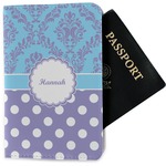 Purple Damask & Dots Passport Holder - Fabric (Personalized)