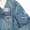 Purple Damask & Dots Patches Lifestyle Jean Jacket Detail