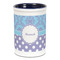 Purple Damask & Dots Ceramic Pencil Holders - Blue