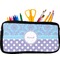 Purple Damask & Dots Neoprene Pencil Case - Small w/ Name or Text