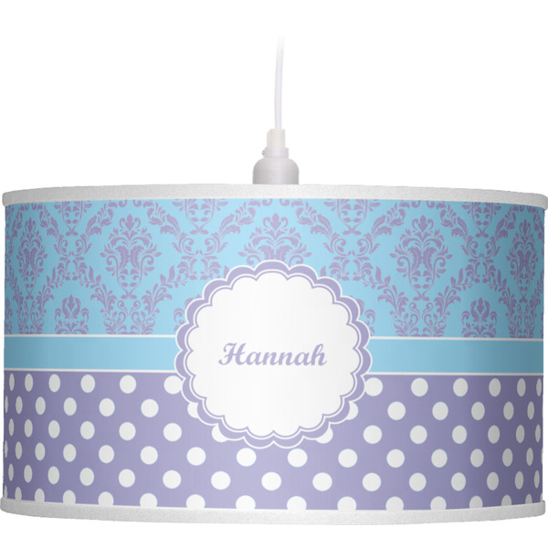 Purple Damask & Dots Pendant Lamp Shade