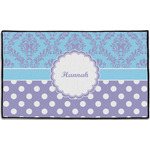 Purple Damask & Dots Door Mat - 60"x36" (Personalized)