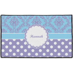 Purple Damask & Dots Door Mat - 60"x36" (Personalized)