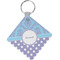 Purple Damask & Dots Personalized Diamond Key Chain