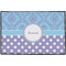 Purple Damask & Dots Door Mat - 36"x24" (Personalized)
