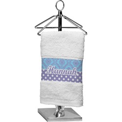 Purple Damask & Dots Cotton Finger Tip Towel (Personalized)