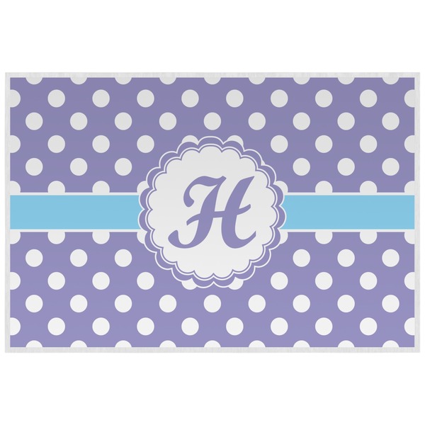 Purple Damask & Dots Personalized Placemat (Back)