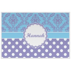 Purple Damask & Dots Laminated Placemat w/ Name or Text