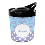Purple Damask & Dots Plastic Ice Bucket (Personalized)