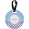 Purple Damask & Dots Personalized Round Luggage Tag