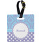 Purple Damask & Dots Personalized Square Luggage Tag