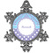 Purple Damask & Dots Vintage Snowflake Ornament (Personalized)