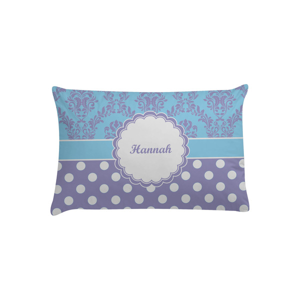 Custom Purple Damask & Dots Pillow Case - Toddler (Personalized)