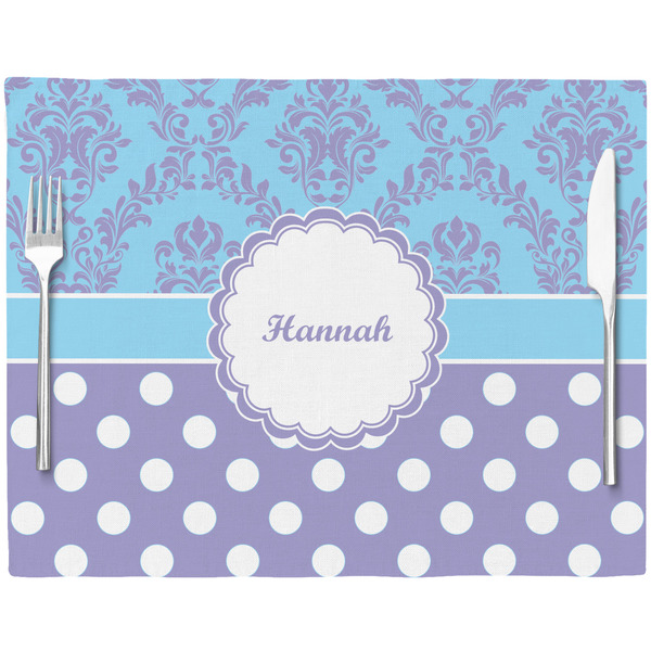 Purple Damask & Dots Placemat with Props