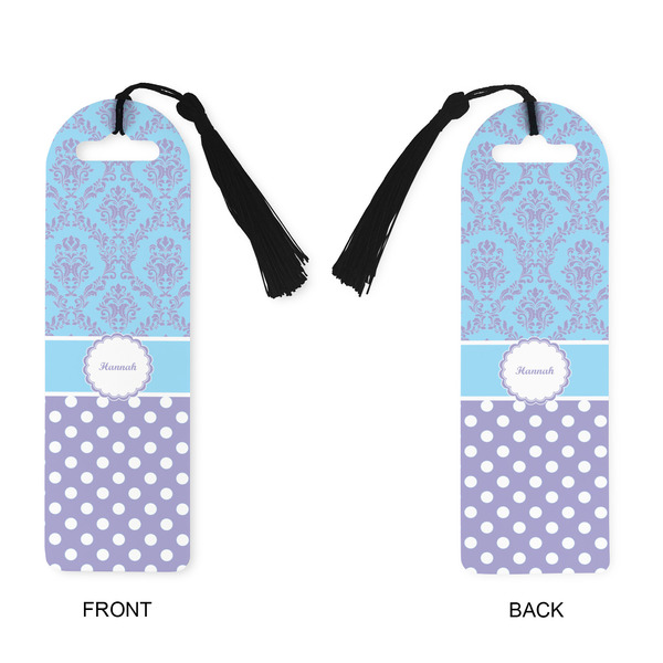 Purple Damask & Dots Plastic Bookmarks - Approval