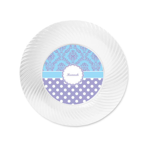 Purple Damask & Dots Plastic Party Appetizer & Dessert Plates - Approval