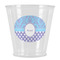 Purple Damask & Dots Plastic Shot Glass (Personalized)