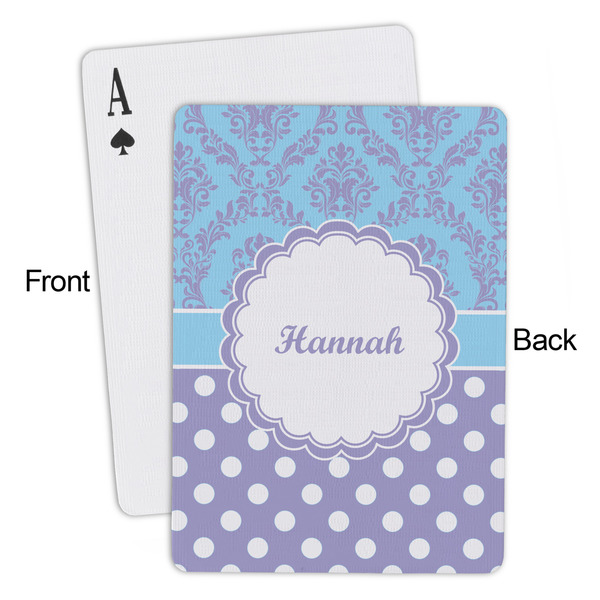 Purple Damask & Dots Playing Cards - Approval