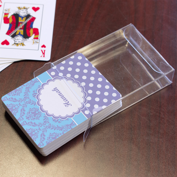Purple Damask & Dots Playing Cards - In Package