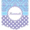 Purple Damask & Dots Iron On Faux Pocket (Personalized)