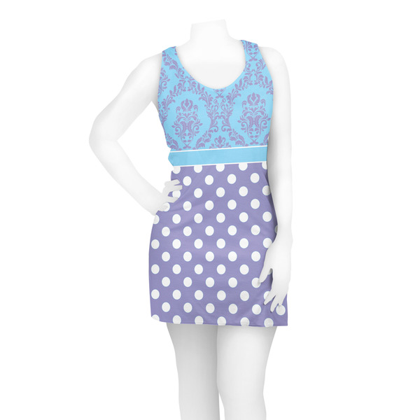 Purple Damask & Dots Racerback Dress - On Model - Front