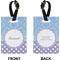 Purple Damask & Dots Rectangle Luggage Tag (Front + Back)