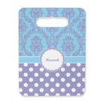 Purple Damask & Dots Rectangular Trivet with Handle (Personalized)
