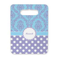 Purple Damask & Dots Rectangular Trivet with Handle (Personalized)